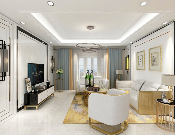 水發潤城125㎡現代輕奢風格裝修效果圖